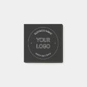 Bewerkbare Logo Vervanging & Bedrijfsnaam | Zwart Post-it® Notes (Voorkant)