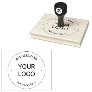Bewerkbare Logo Vervanging & Bedrijfsnaam Zwart Rubberstempel