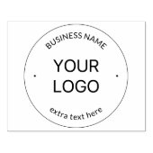 Bewerkbare Logo Vervanging & Bedrijfsnaam | Zwart Rubberstempel (Afrduk)