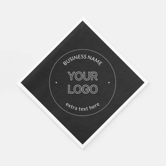 Bewerkbare Logo Vervanging & Bedrijfsnaam | Zwart Servet (Hoek)