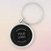 Bewerkbare Logo Vervanging & Bedrijfsnaam | Zwart Sleutelhanger