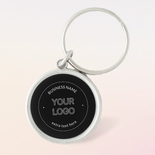 Bewerkbare Logo Vervanging & Bedrijfsnaam | Zwart Sleutelhanger