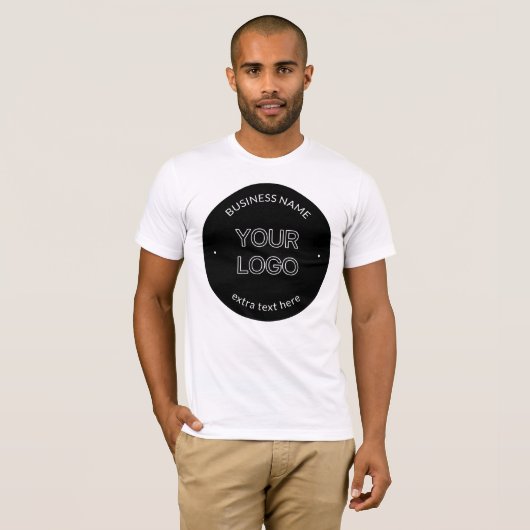 Bewerkbare Logo Vervanging & Bedrijfsnaam | Zwart T-shirt (Voorkant volledig)