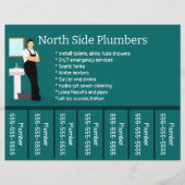 Bewerkbare loodgieters Telefoonnummer Flyer (Voorkant)