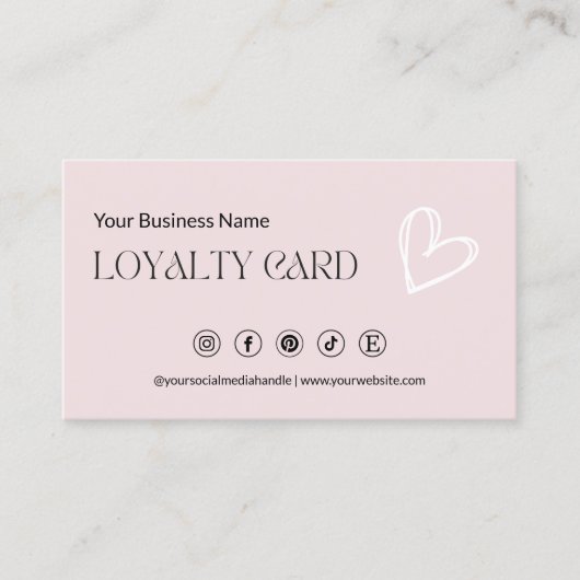 Bewerkbare Loyalty Kaart Sjabloon, (Voorkant)