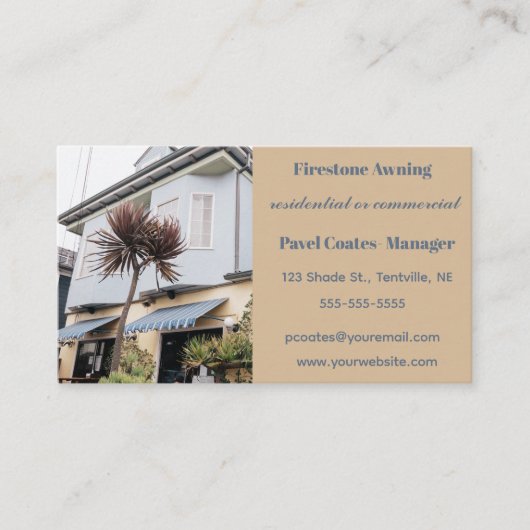 Bewerkbare luifel visitekaartje (Voorkant)