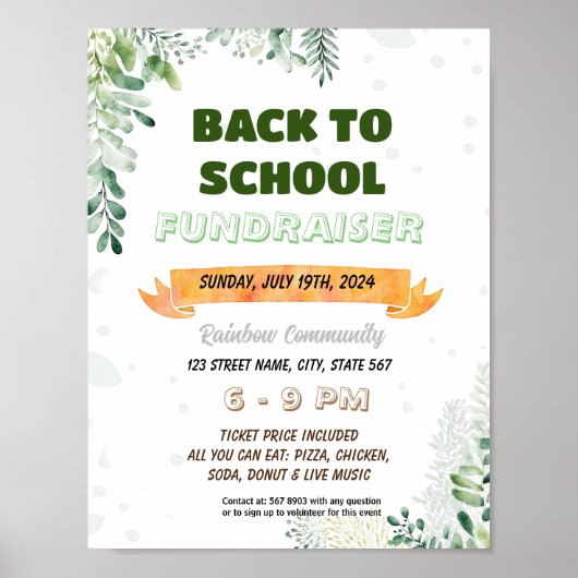 Bewerkbare Luncheon Flyer van de Groene Waardering Poster (Voorkant)