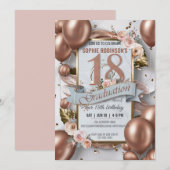 Bewerkbare Luxe 18e Verjaardag Combinatie Afstuder Kaart (Voorkant / Achterkant)