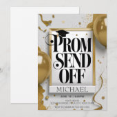 Bewerkbare luxe Black Gold Prom Verzenden Uit Kaart (Voorkant / Achterkant)