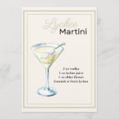 Bewerkbare Lychee Martini Recept Kaart (Voorkant)