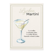 Bewerkbare Lychee Martini Recept Kaart