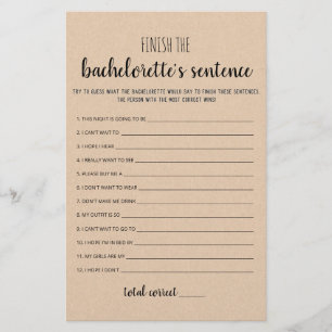 Bewerkbare 'Maak de zin van de Bachelorette af' sp