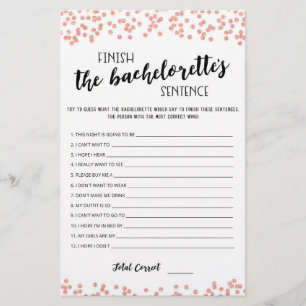 Bewerkbare Maak de zin van de Bachelorette af spel