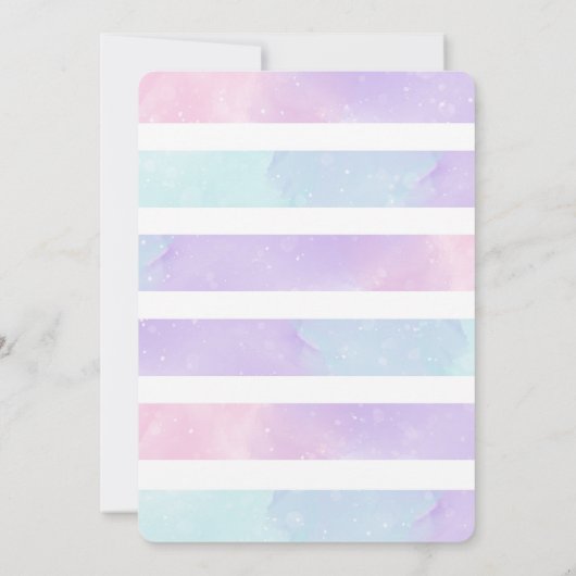 Bewerkbare Magische Eenhoorn Verjaardagsuitnodigin Kaart (Achterkant)