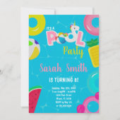 Bewerkbare Magische Zomer Zwemfeest Uitnodiging (Voorkant)