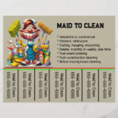 Bewerkbare Maid to Clean Services Telefoonnummer F Flyer (Voorkant)