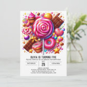 Bewerkbare Majestic Candyland digitale verjaardag Kaart (Staand voorkant)