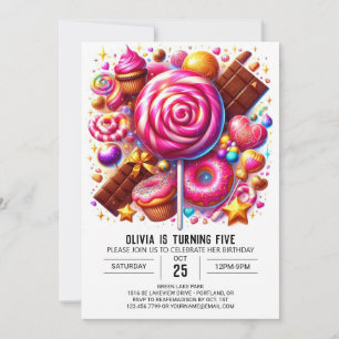Bewerkbare Majestic Candyland digitale verjaardag Kaart