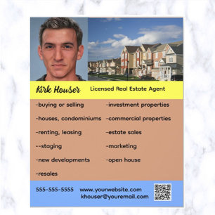 Bewerkbare makelaar in onroerend goed flyer