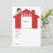 Bewerkbare makelaars in onroerend goed feestdagenkaart (Staand voorkant)