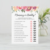 Bewerkbare mama of papa Baby shower spel Kaart (Staand voorkant)