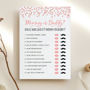 Bewerkbare mama of papa Baby shower spel Kaart