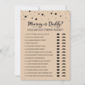 Bewerkbare mama of papa Baby shower spel Kaart (Voorkant)