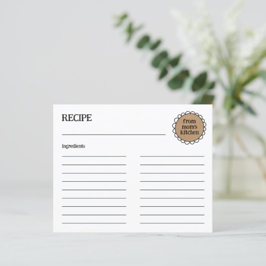 Bewerkbare MAM'S KEUKEN Rustieke Doodle Recept Kaa (Staand voorkant)