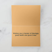 Bewerkbare mand van groenten Thanksgiving Kaart (Binnen)