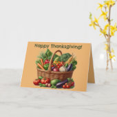Bewerkbare mand van groenten Thanksgiving Kaart (Gele Bloem)