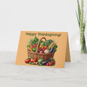 Bewerkbare mand van groenten Thanksgiving Kaart