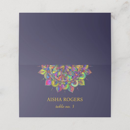 Bewerkbare Mandala Plaatskaartje (Buitenkant ongevouwen)