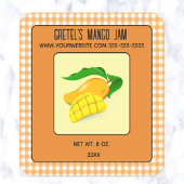 Bewerkbare Mango Jam Vierkante Sticker