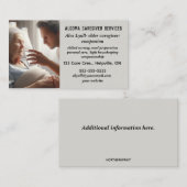 Bewerkbare mannelijke ouderenverzorger metgezel di visitekaartje (Voorkant / Achterkant)