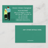 Bewerkbare mannelijke thuiszorg en verpleegdienste visitekaartje (Voorkant / Achterkant)