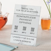 Bewerkbare Marble QR-codes Contactloos betalen Reclamebord Met Voetstuk (Insitu)