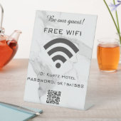 Bewerkbare Marble QR-codes WiFi-wachtwoord Reclamebord Met Voetstuk (Insitu)