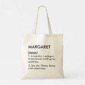 Bewerkbare Margaret naam definitie, aangepaste naa Tote Bag (Achterkant)