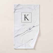 Bewerkbare Marmeren Monogram Handdoek