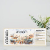Bewerkbare Marokko Boarding Pass Vliegticket Kaart (Staand voorkant)