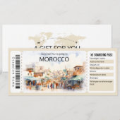 Bewerkbare Marokko Boarding Pass Vliegticket Kaart (Voorkant / Achterkant)