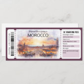 Bewerkbare Marokko Boarding Pass Vliegticket Kaart (Voorkant / Achterkant)