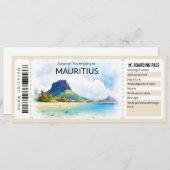 Bewerkbare Mauritius Boarding Pass Vliegticket Kaart (Voorkant / Achterkant)