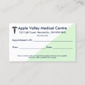 Bewerkbare medische afspraak visitekaartje (Voorkant)