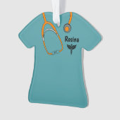 Bewerkbare Medische Scrubs Caduceus Naam Kerstmis Ornament (voorkant)