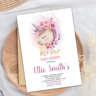 Bewerkbare Meisje Baby Sprinkle of Douche Party Ka Kaart
