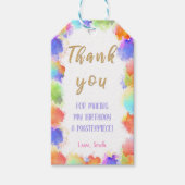 Bewerkbare Meisjes Art Party Favoriet Labels met K Cadeaulabel (Voorkant)