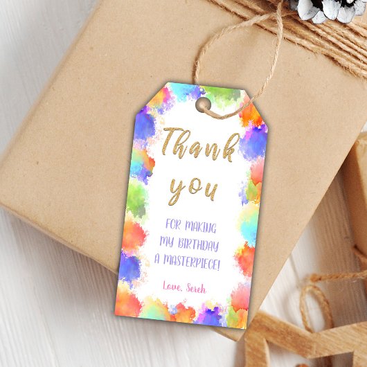 Bewerkbare Meisjes Art Party Favoriet Labels met K Cadeaulabel