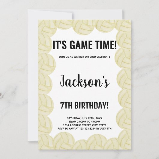 Bewerkbare Meisjes of Jongens Sportfeest Kaart met (Voorkant)