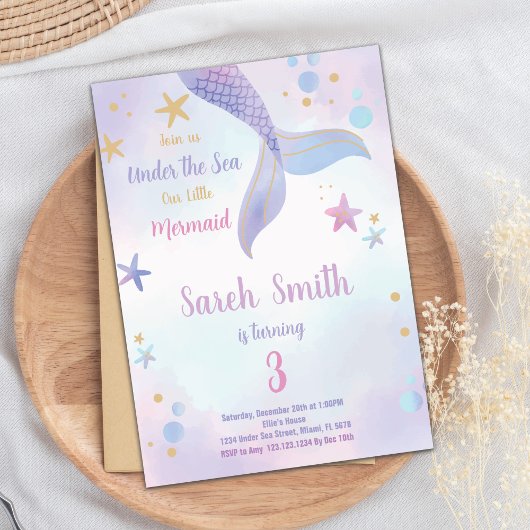 Bewerkbare Meisjes Onder het Zee Party Kaart